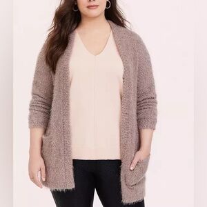 Torrid fuzzy yarn mauve sweater